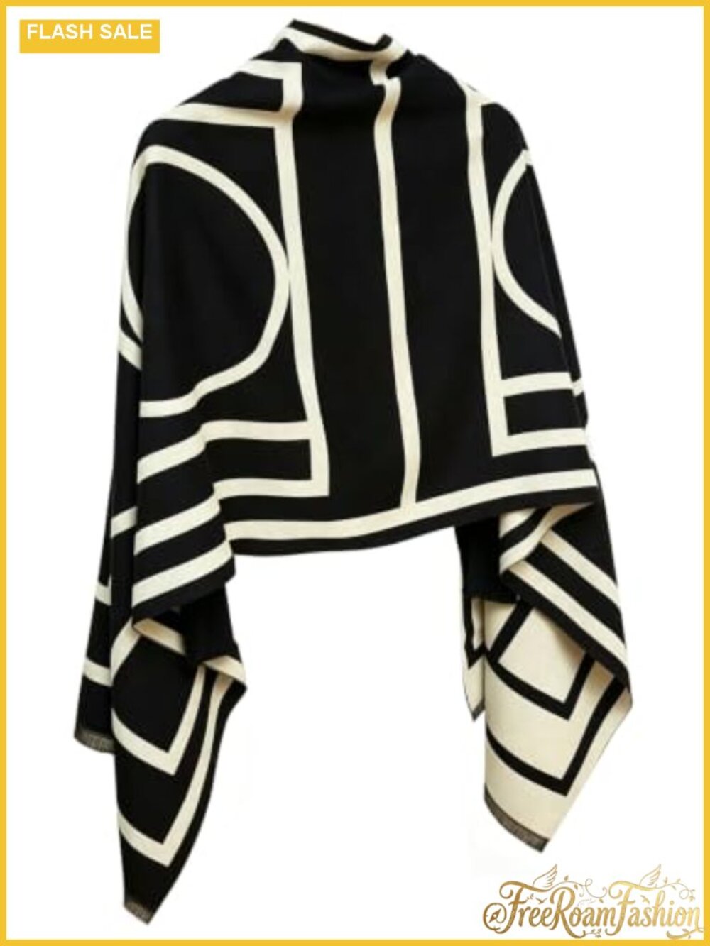 Geometric Pattern Shawl Wrap Winter Blanket Scarf Women's Long